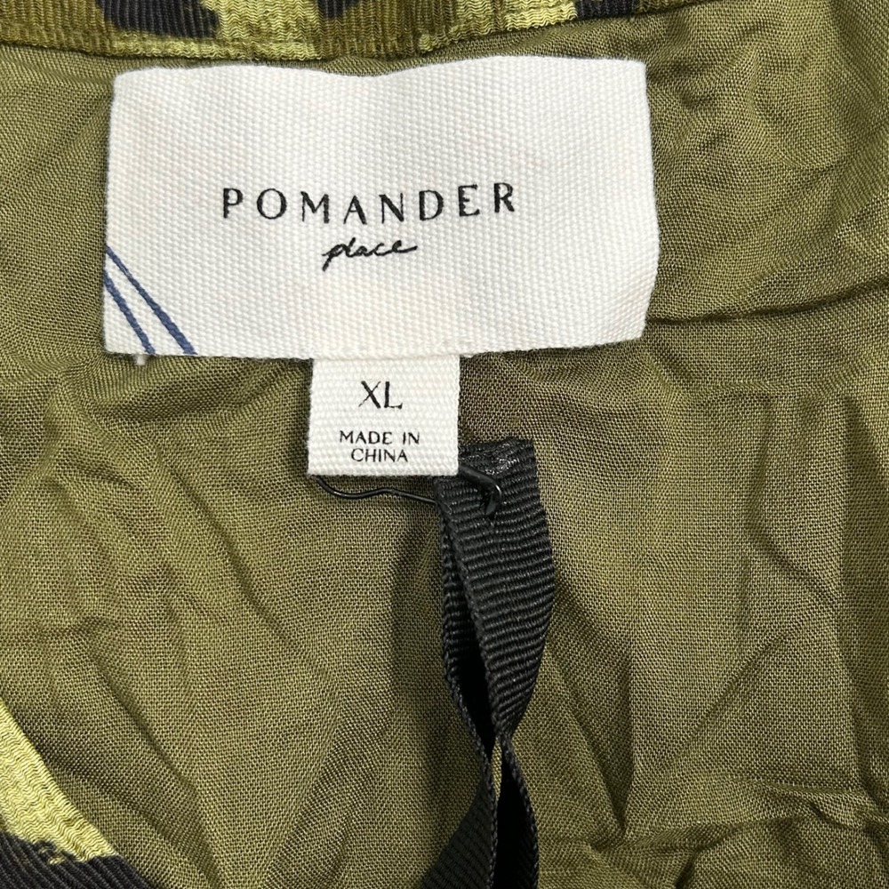 Pomander Place Olive‎ Green Black Leopard Tiered V-Neck Mini Dress XL Y24667UFWT - Picture 4 of 10